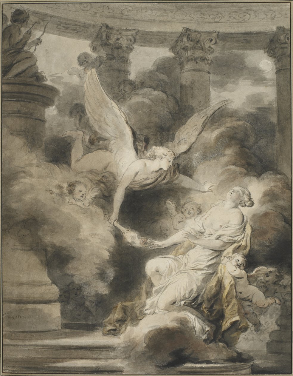 Das Opfer der Rose, ca. 1775-1780 von Jean Honore Fragonard