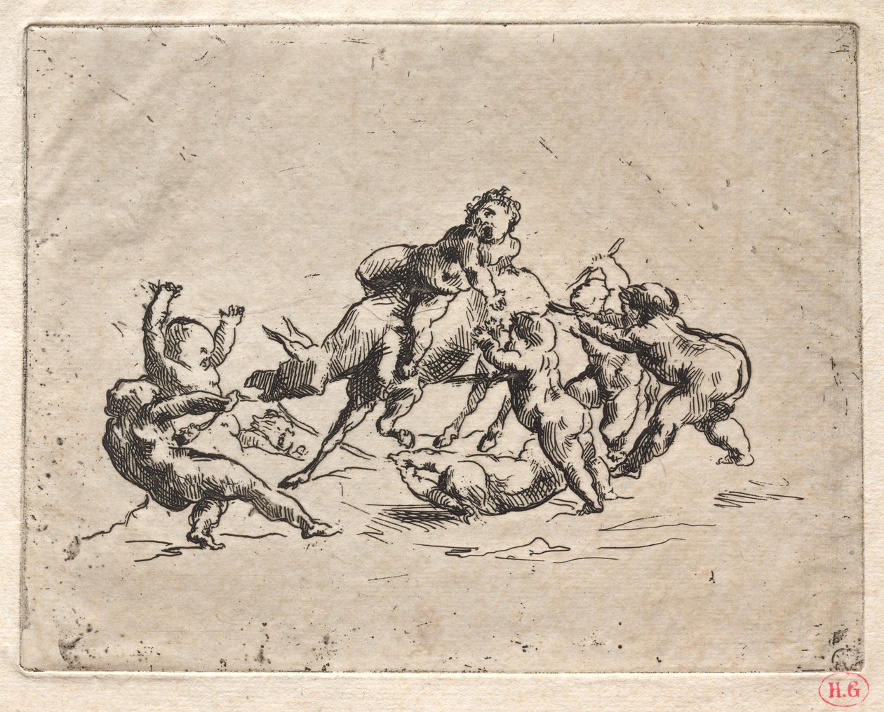 Bacchanal mit Kindern und Esel von Jean Baptiste Carpeaux
