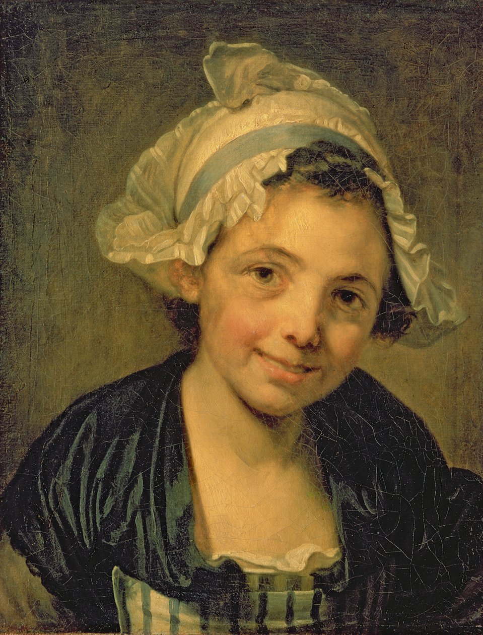 Mädchen mit Haube von Jean Baptiste Greuze