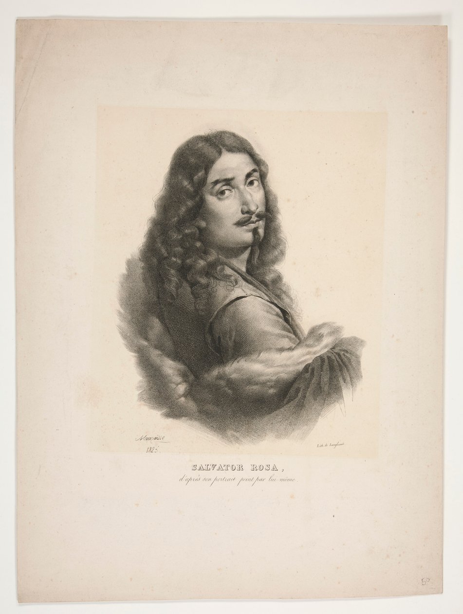 Porträt von Salvator Rosa von Jean Baptiste Mauzaisse