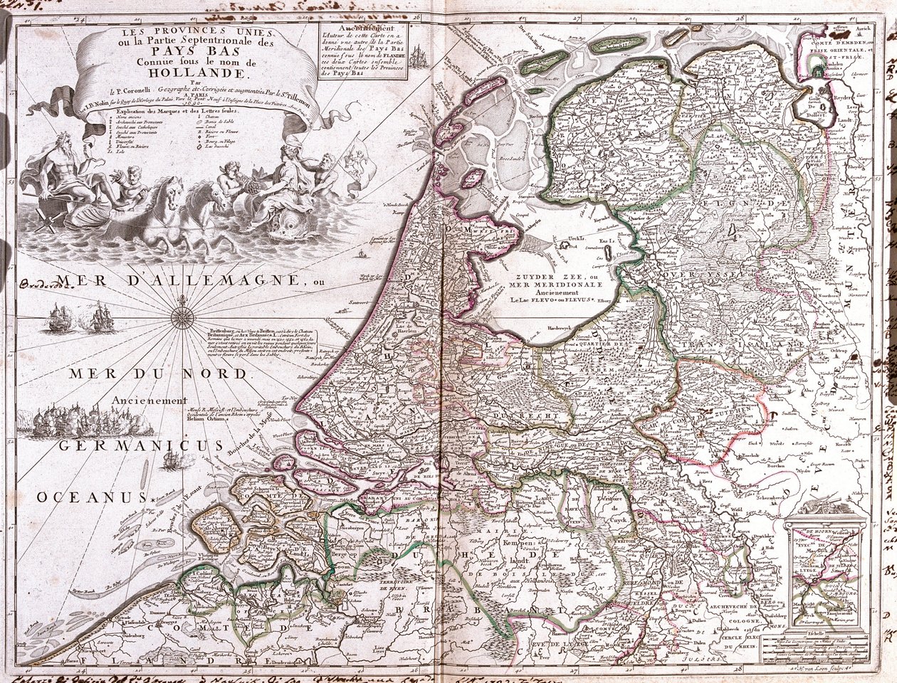 Karte der Niederlande von Jean Baptiste Nolin