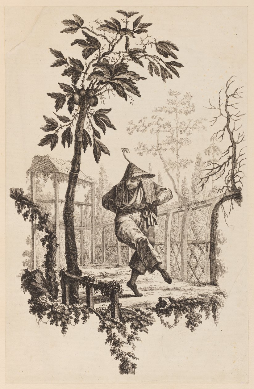 Figur unter einem Ast von Jean Baptiste Pillement