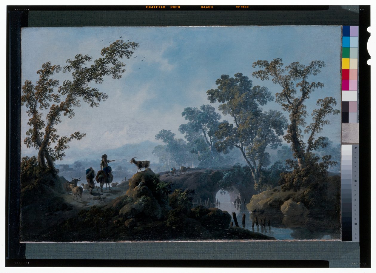 Landschaft mit Hirten von Jean Baptiste Pillement