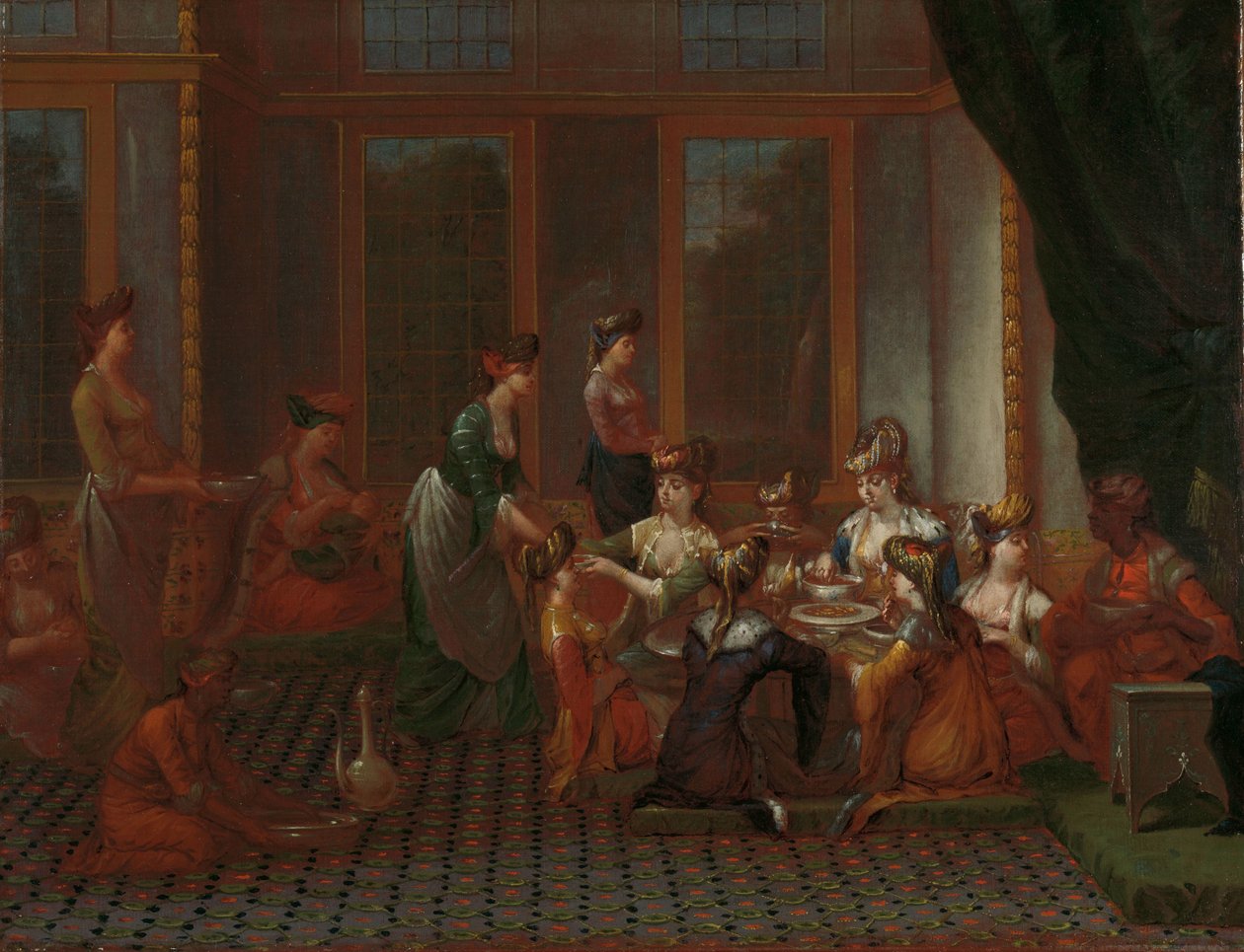 Bankett von angesehenen türkischen Frauen von Jean Baptiste Vanmour