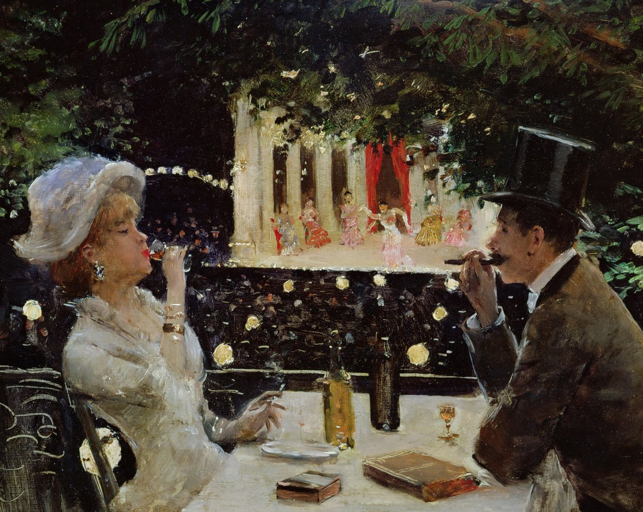 Dîner aux Ambassadeurs, ca. 1880 von Jean Beraud