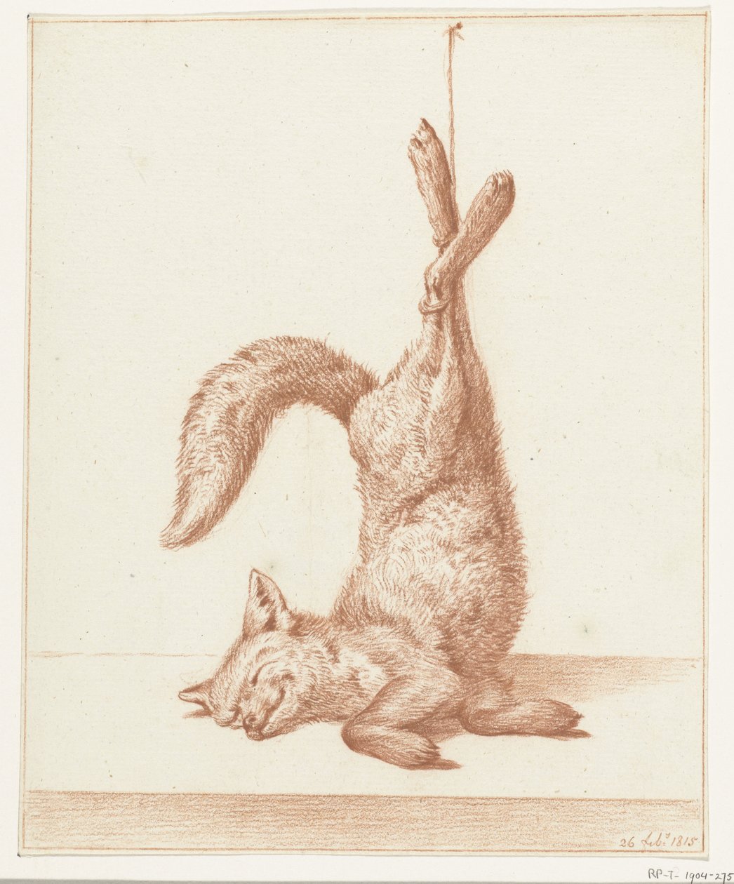 Toter Fuchs, an seinen Pfoten hängend von Jean Bernard