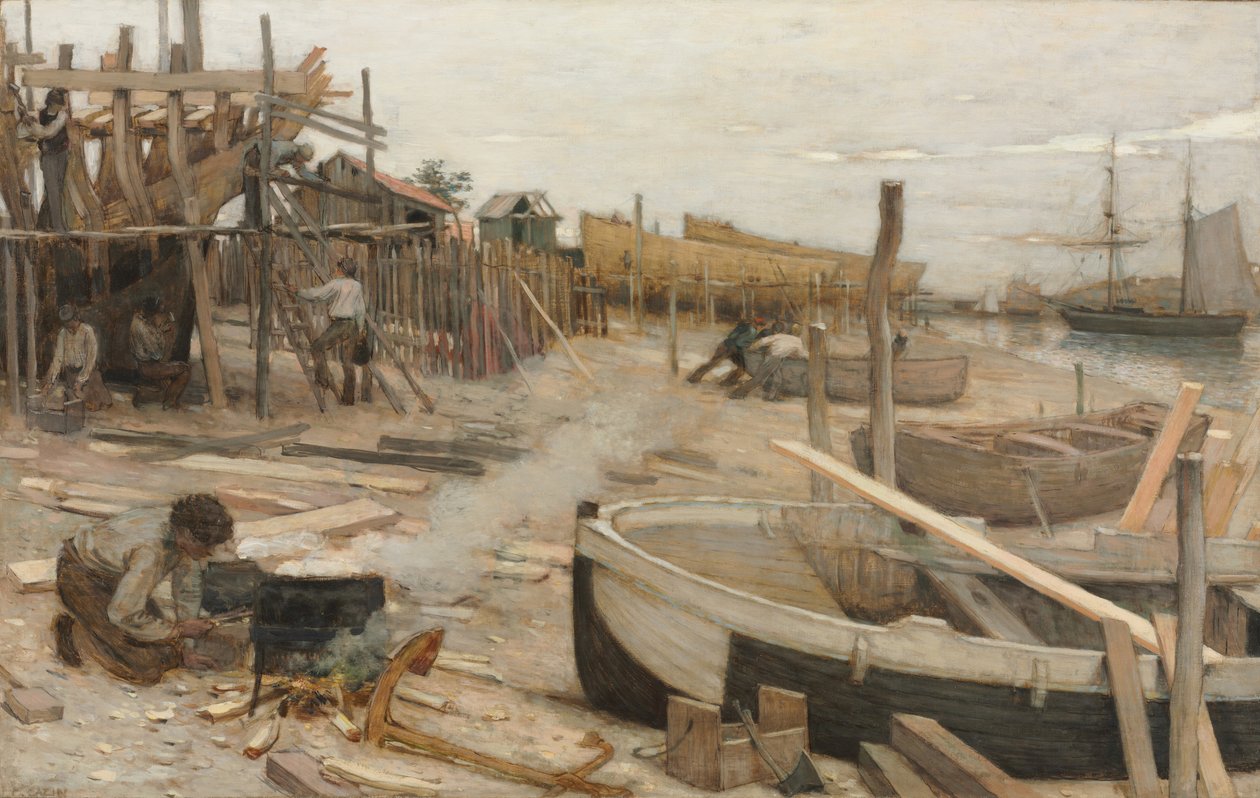 Die Werft, ca. 1875 von Jean Charles Cazin