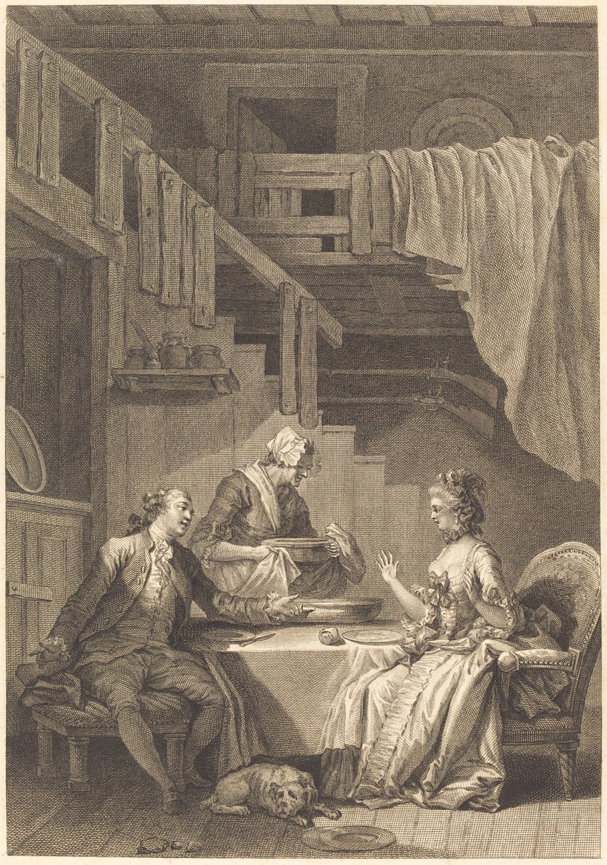 Der Falke von Jean Dambrun and Jean Baptiste Tilliard after Jean Honoré Fragonard