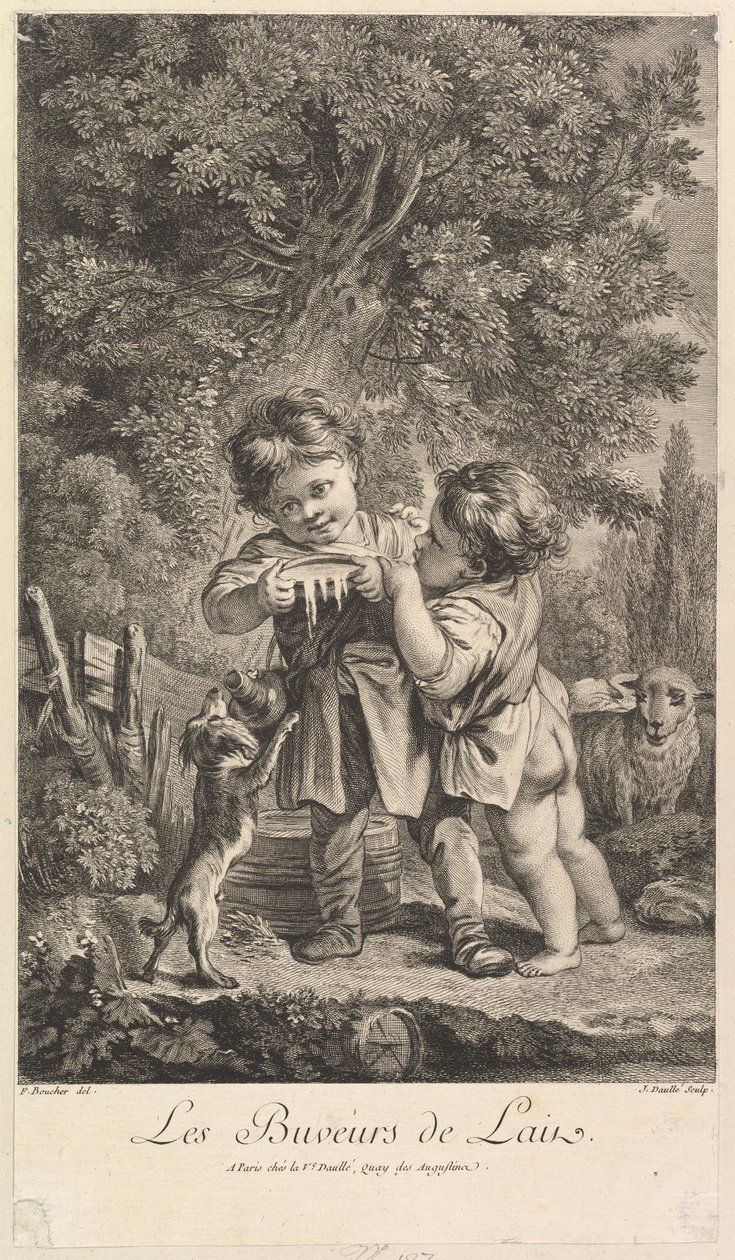 Milchtrinken, 18. Jahrhundert von Jean Daullé