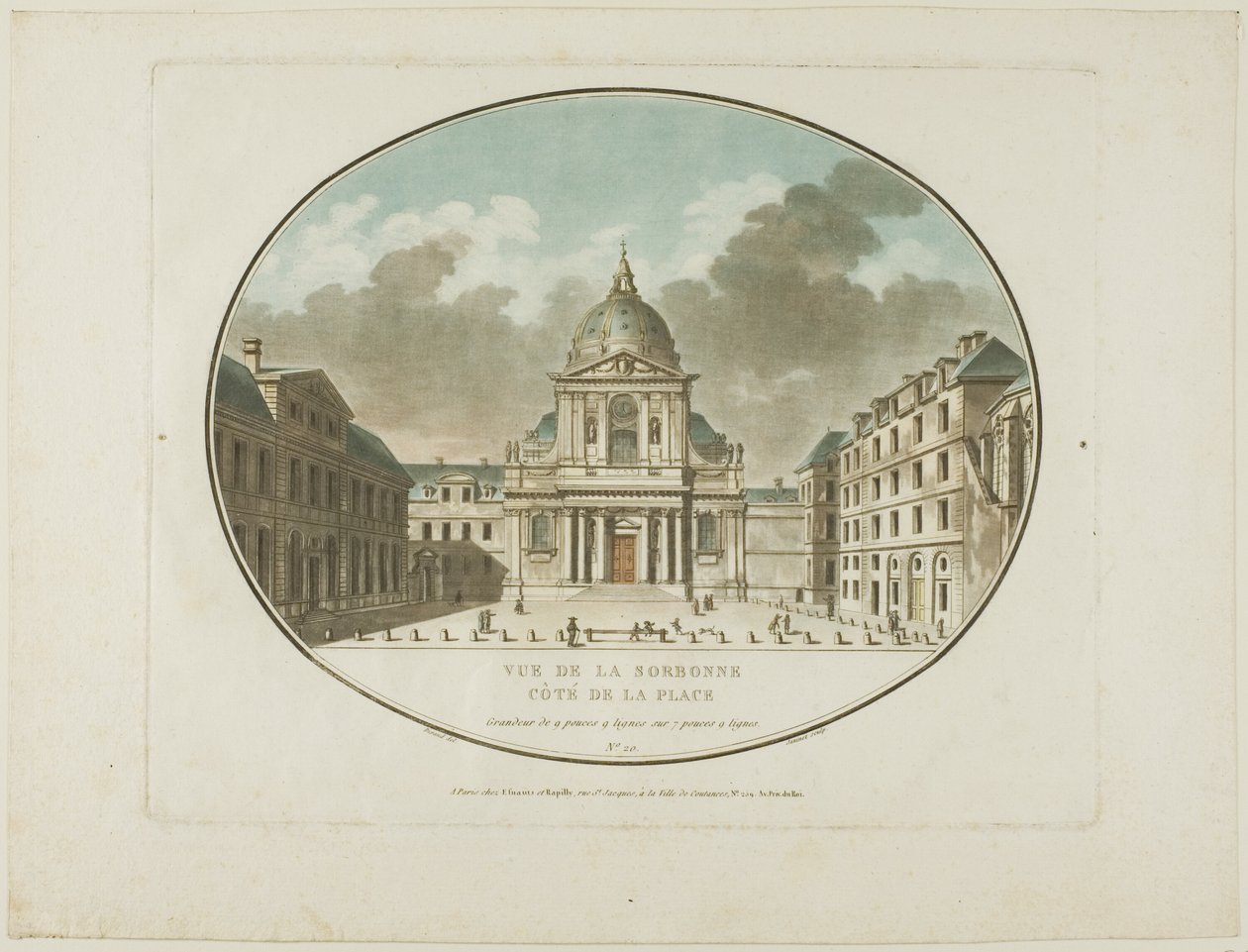 Ansicht der Sorbonne von Jean Francois Janinet