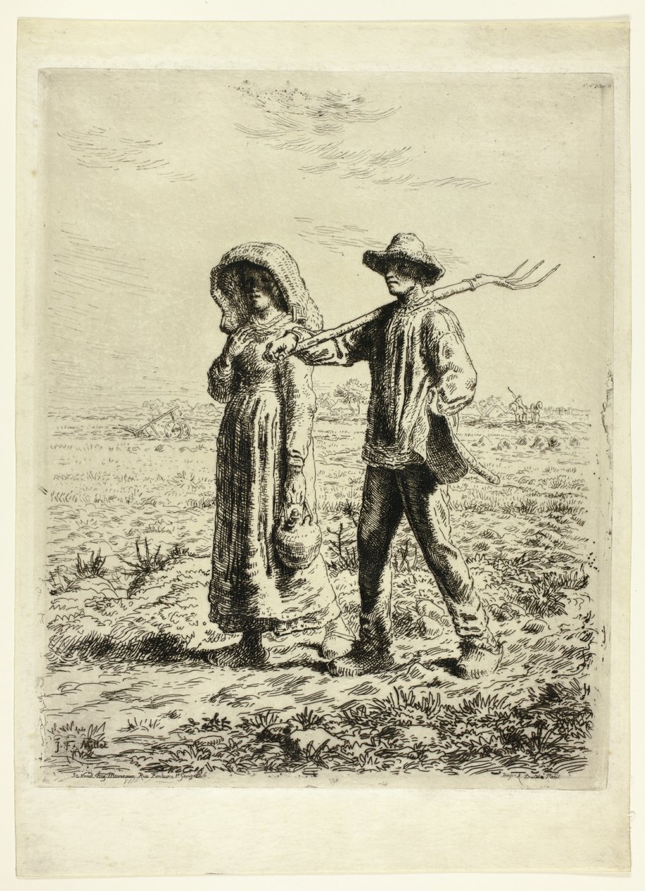 Bauern gehen zur Arbeit von Jean Francois Millet
