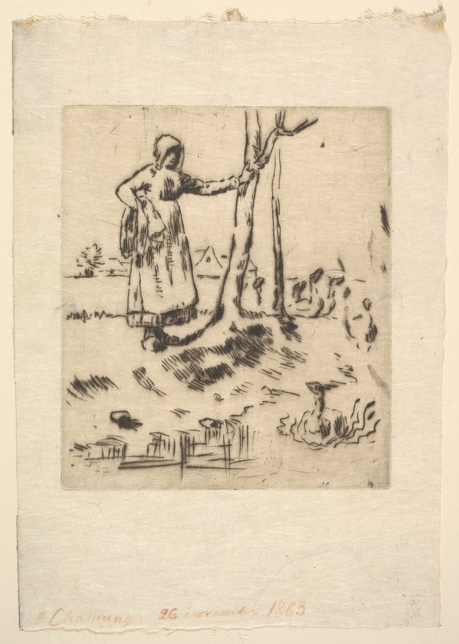 Das Gänsemädchen, 1830-75 von Jean Francois Millet