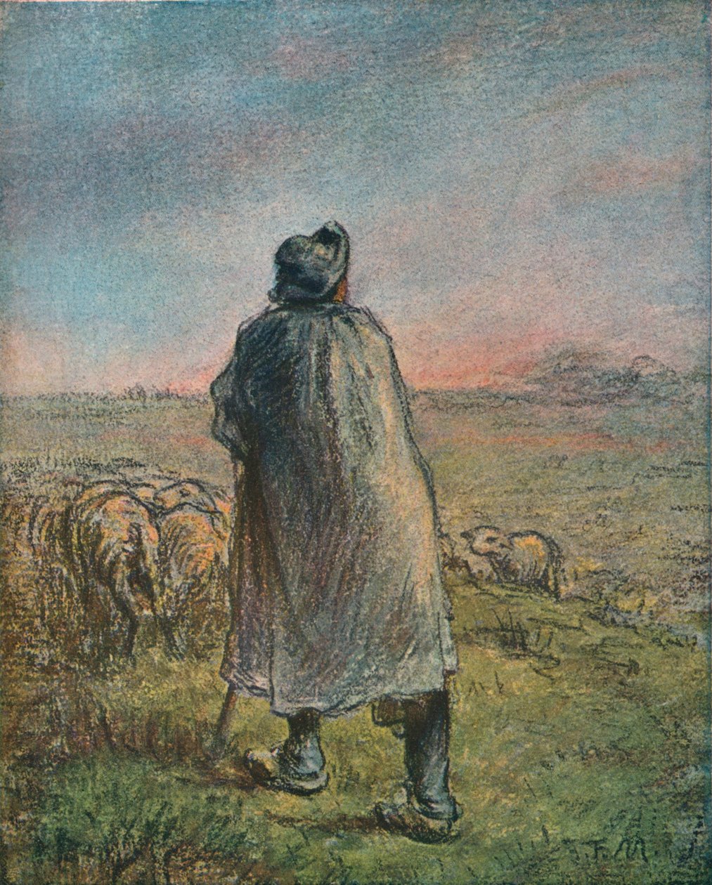 Der Hirte, 19. Jahrhundert von Jean Francois Millet