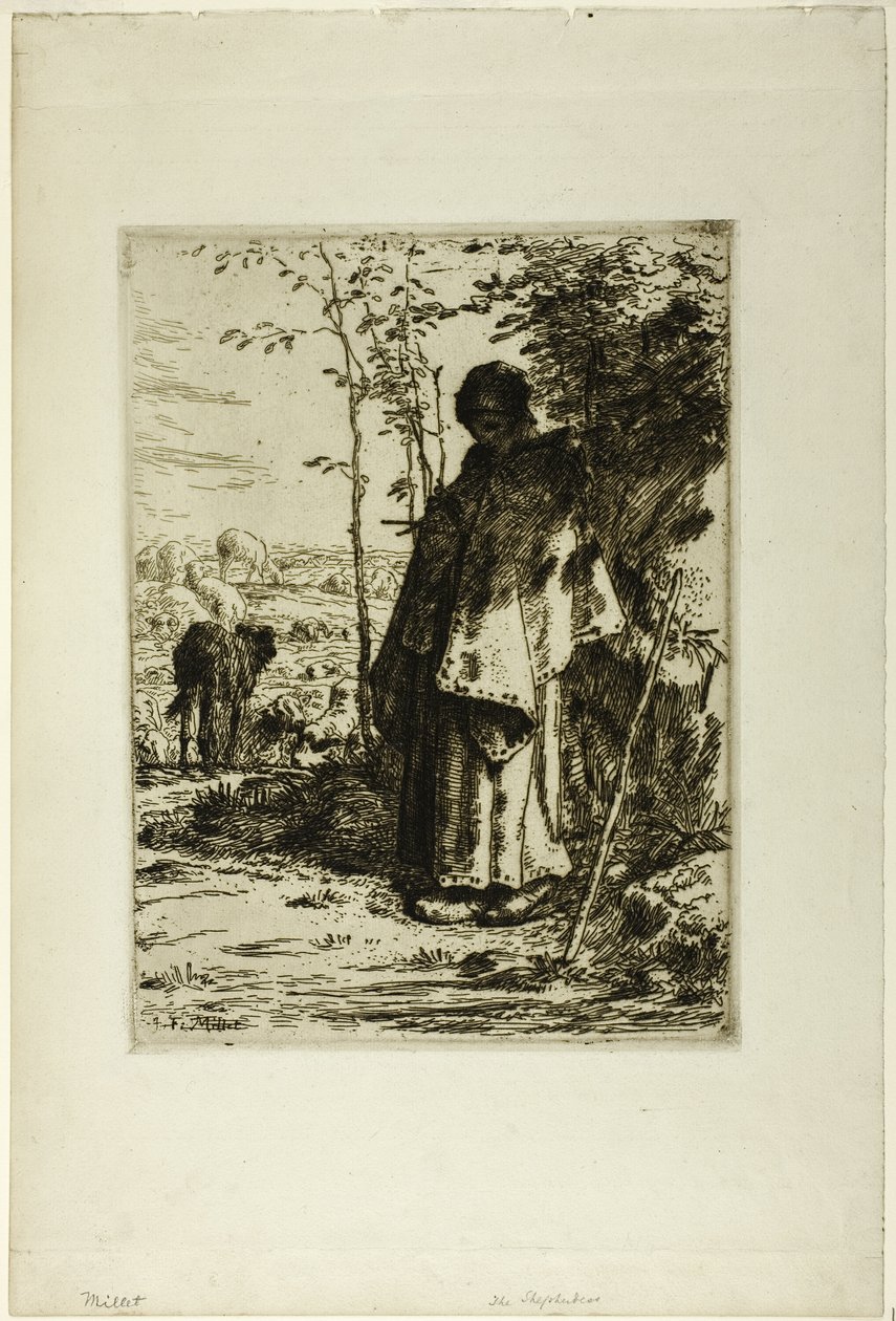 Die strickende Schäferin von Jean Francois Millet