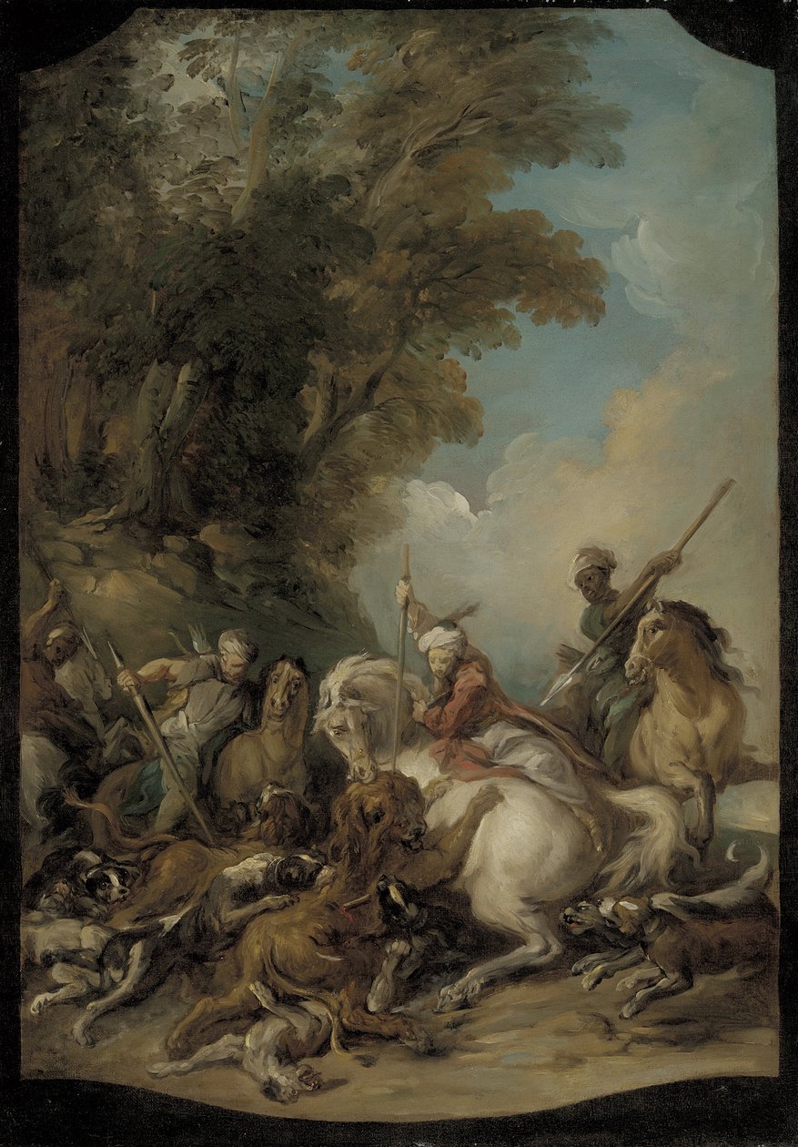Die Löwenjagd, 1735 von Jean François de Troy