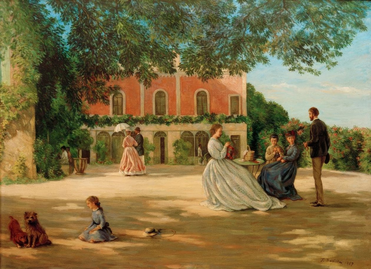 Die Terrasse von Méric von Jean Frederic Bazille