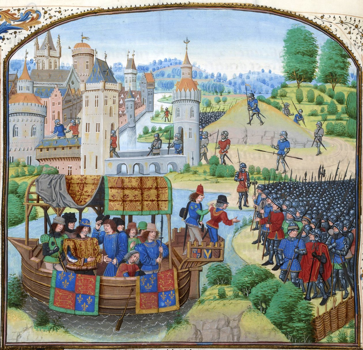 Jean Froissart, Chroniken, 154v, 12148 btv1b8438605hf336, Ausschnitt von Jean Froissart