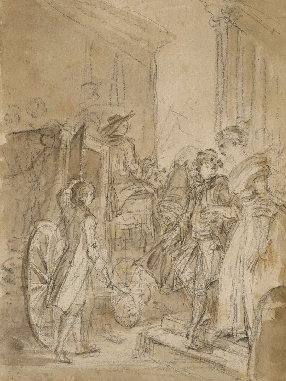 Die Abreise mit der Kutsche von Jean Honore Fragonard