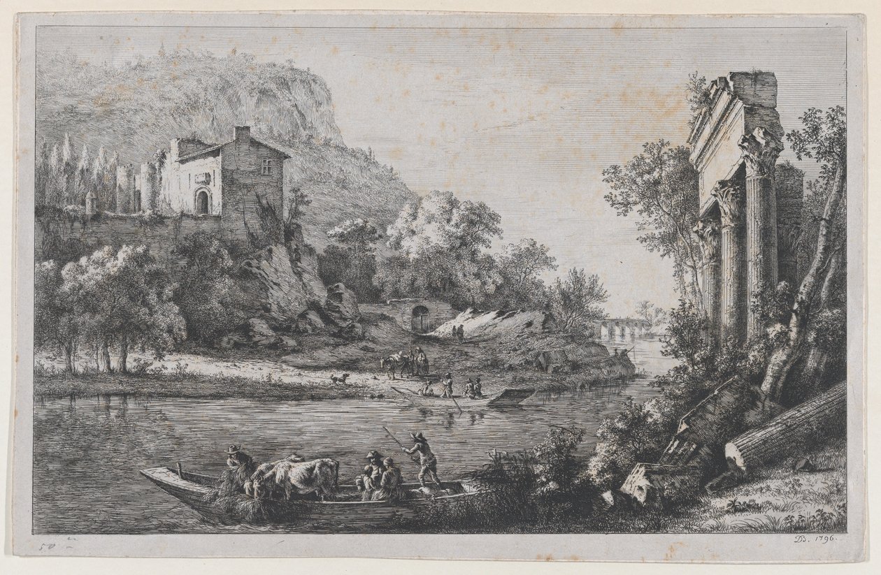 Flussüberquerung, 1796 von Jean Jacques de Boissieu