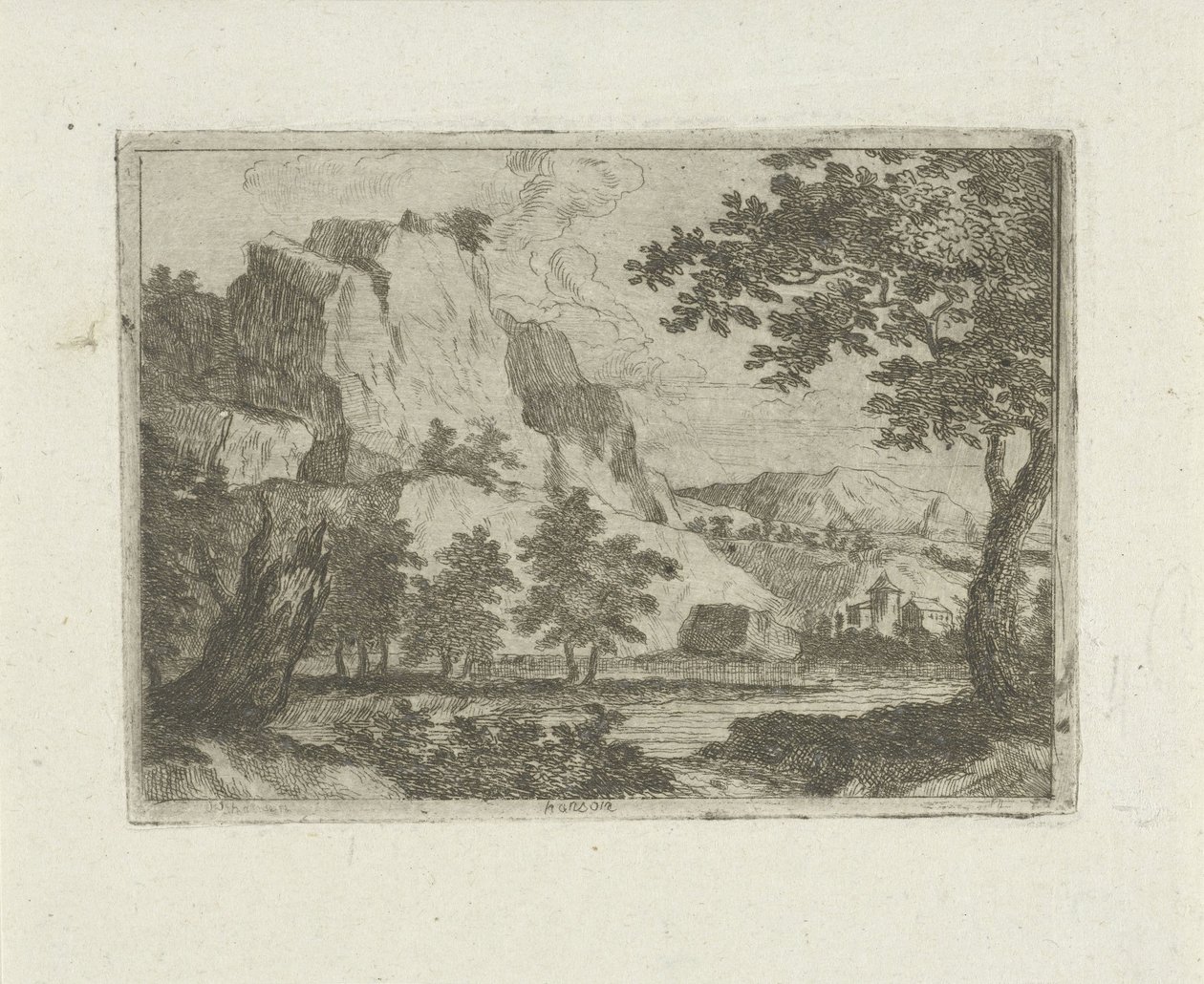 Felsen in einer Flusslandschaft von Jean Joseph Hanson