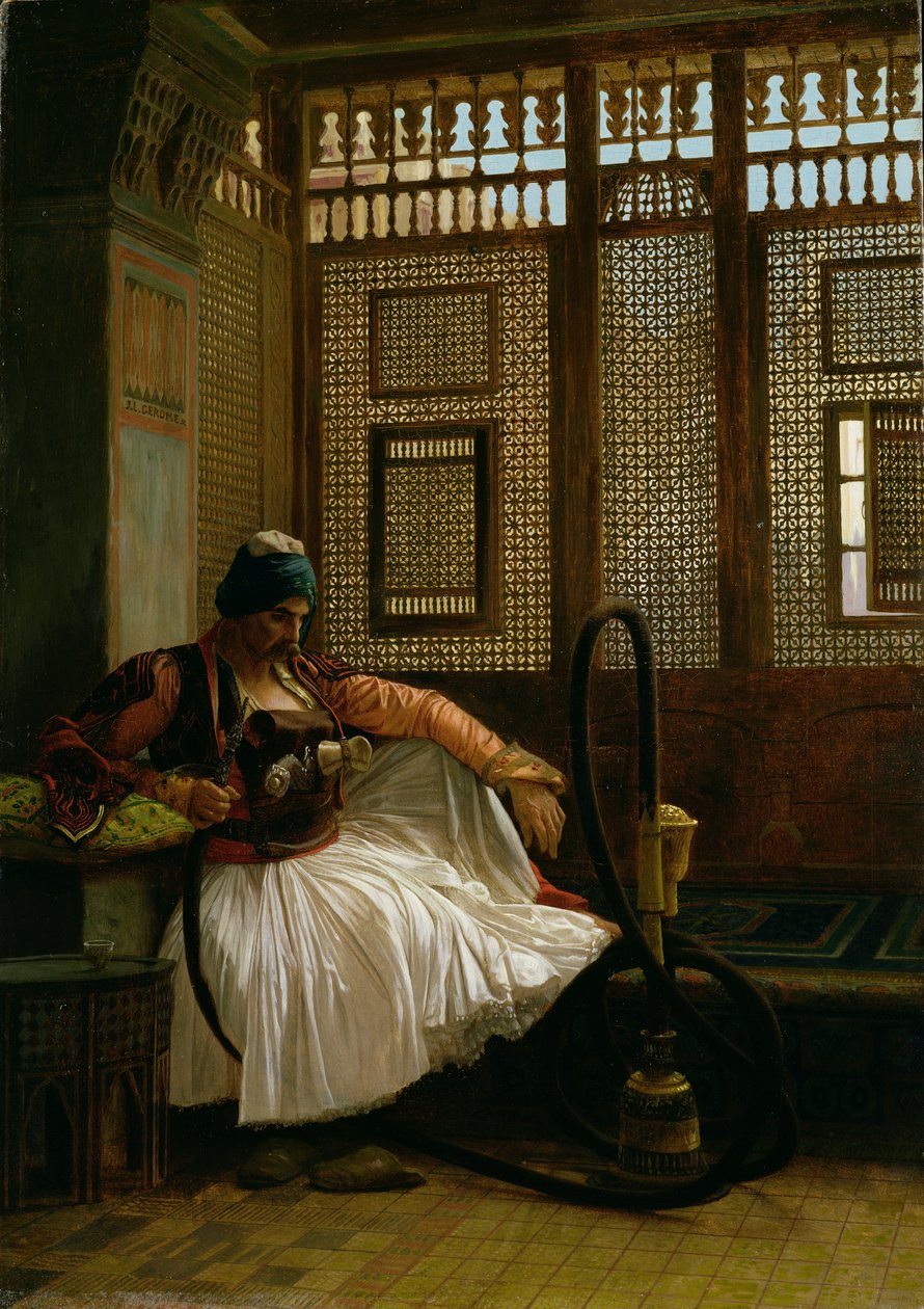 Arnaut beim Rauchen (Panel) von Jean Leon Gerome