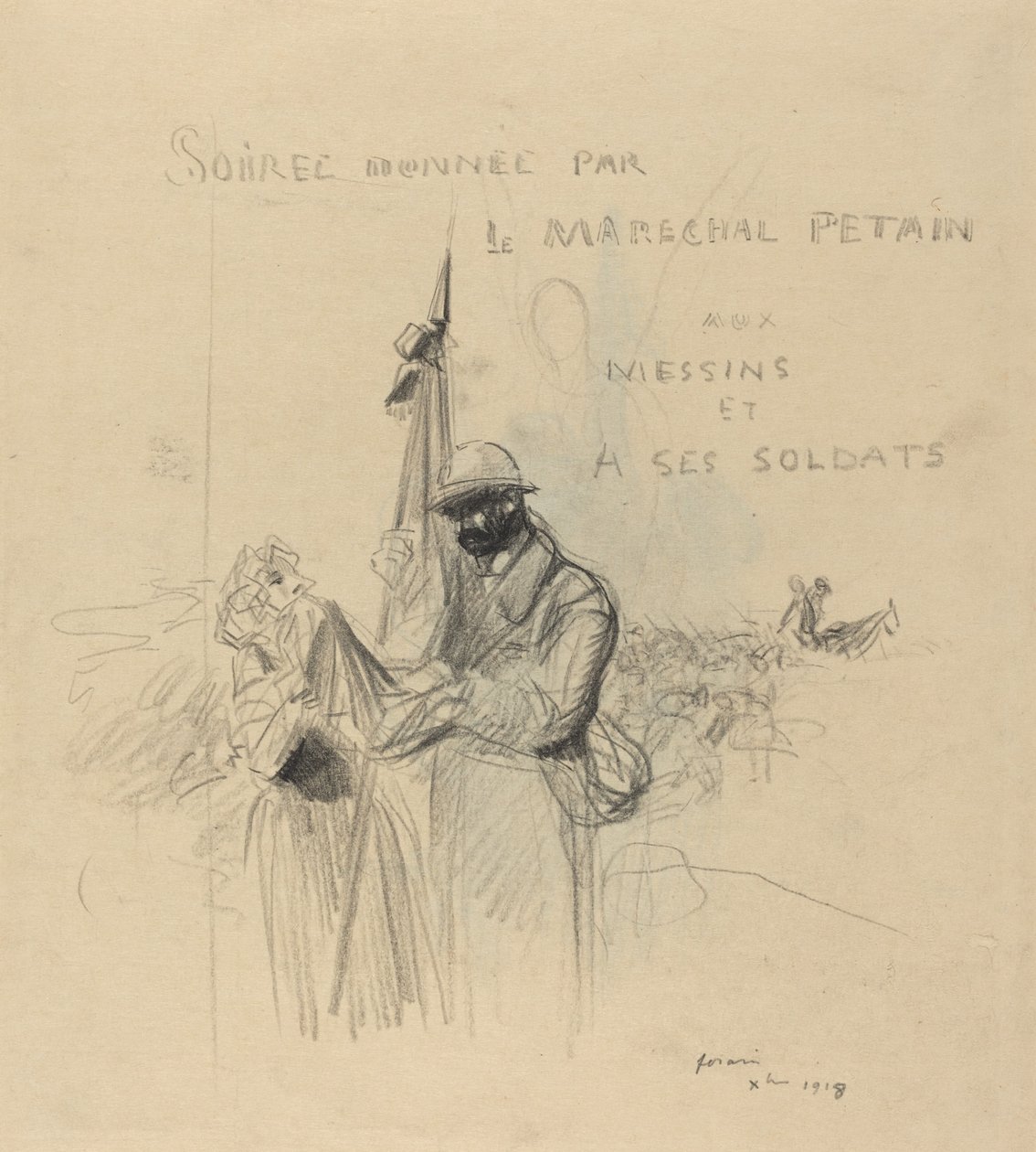 Der Kuss der Fahne, 1918 von Jean Louis Forain