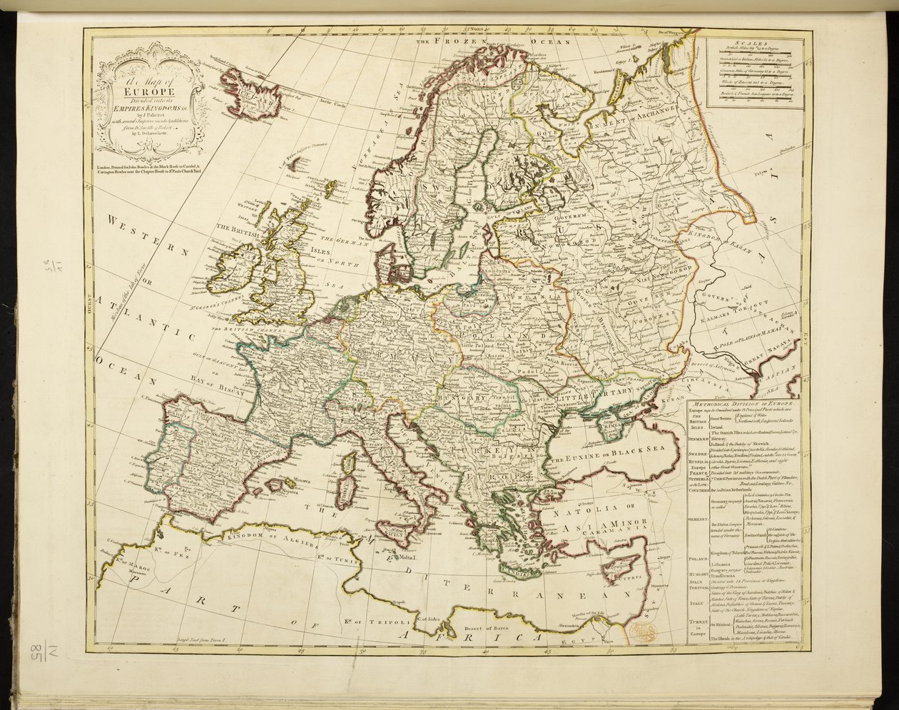 Karte von Europa von Jean Palairet