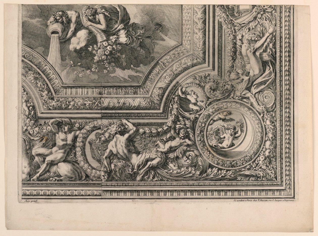 Decke, aus "Grands Carts de Plafons" von Jean le Pautre