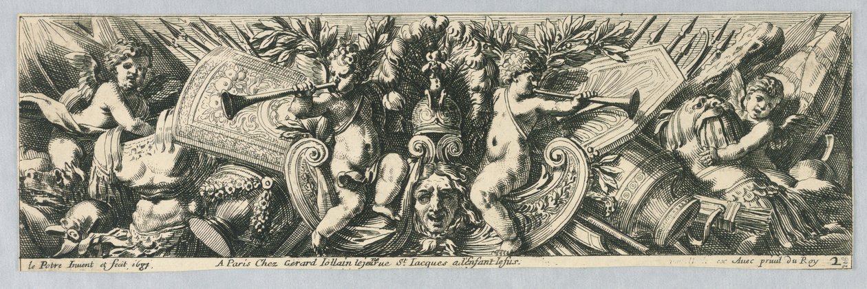 Friese: Waffen- und Putten-Trophäen von Jean le Pautre