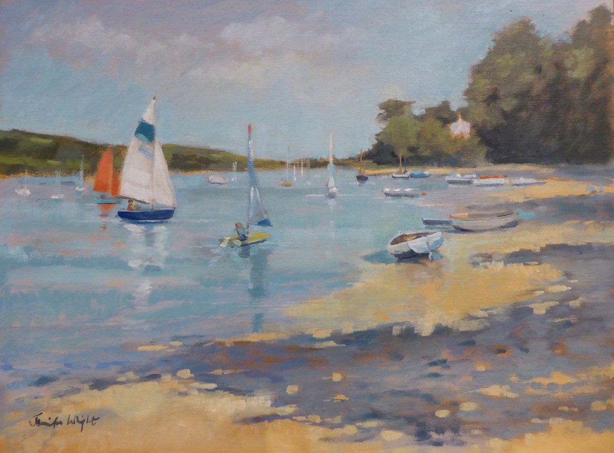 Salcombe, rotes Segel von Jennifer Wright