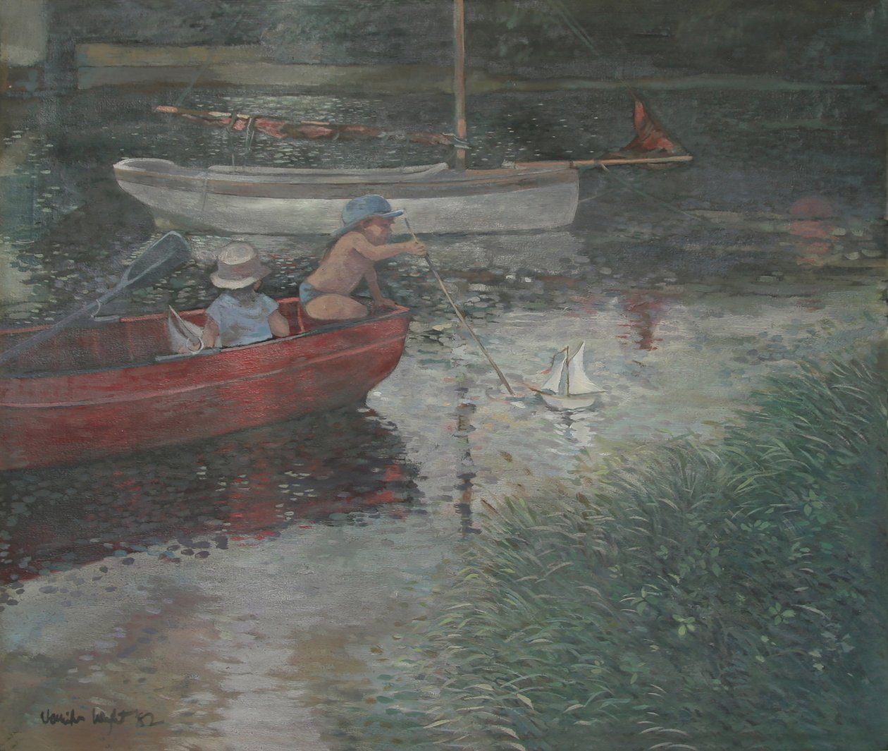 Kinder segeln eine Yacht von Jennifer Wright