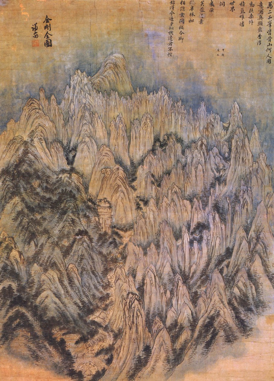 Gesamtansicht des Mt. Geumgang von Jeong Seon