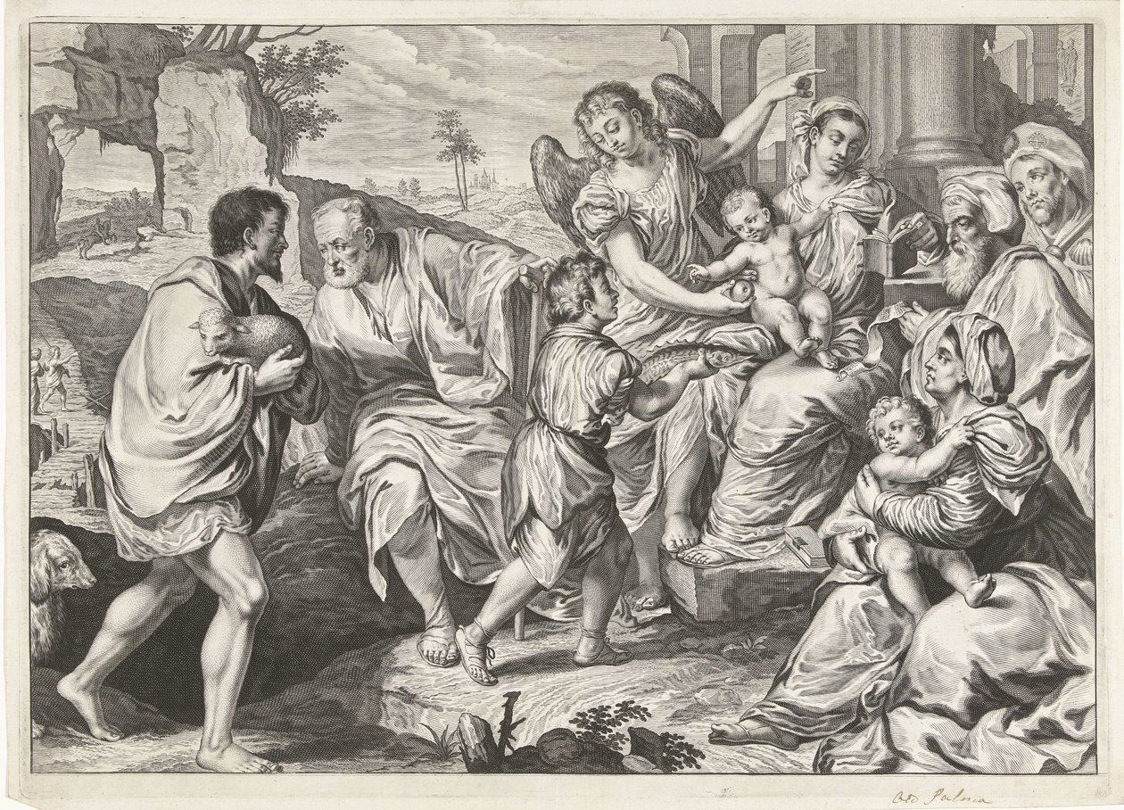 Die Heilige Familie in Gesellschaft von anderen von Jeremias Falck