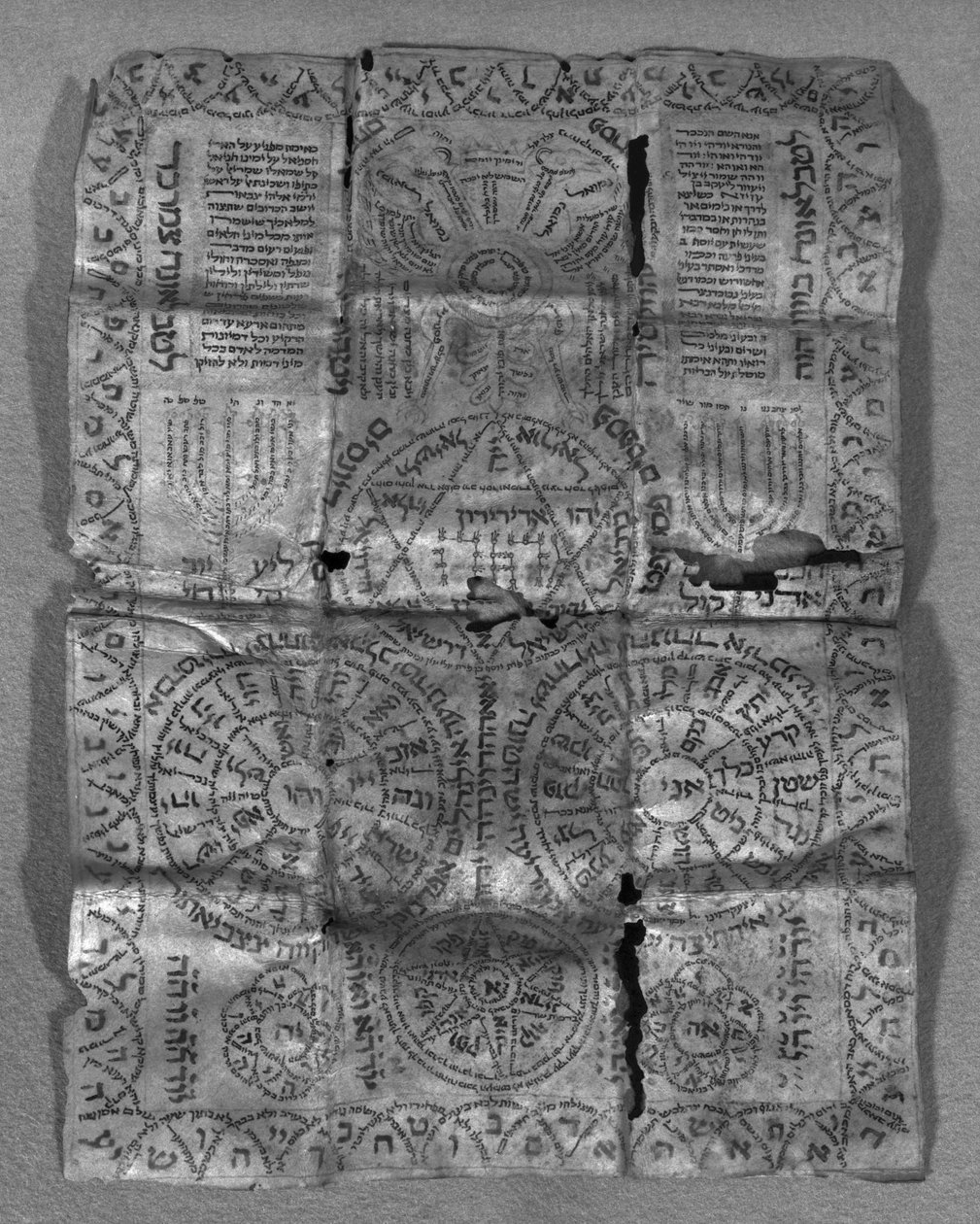 Kabbalistisches Amulett (Pergament) von Jewish School
