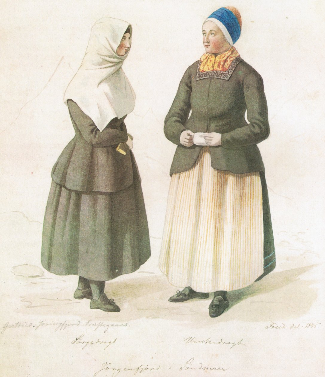 Trauerkleidung Winterkleidung in Jørgenfjord in Søndmoer von Joachim Frich