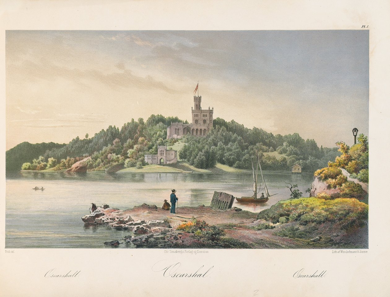 Ansicht von Oscarshal, 1852 von Joachim Frich
