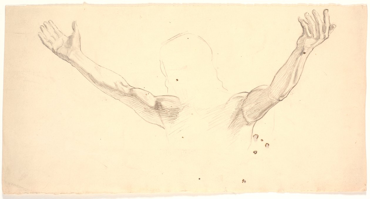 Detailstudie der ausgebreiteten Arme Christi von Joakim Frederik Skovgaard