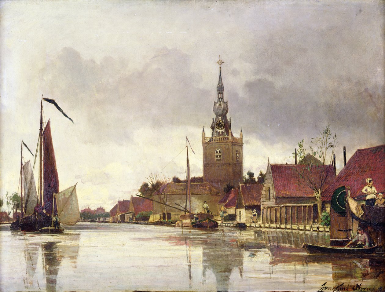 Ansicht von Overschie bei Rotterdam, 1856 von Johan Barthold Jongkind