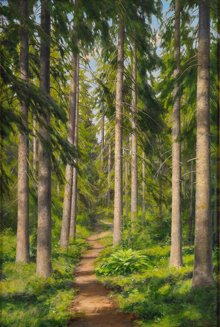 Sonniger Waldweg von Johan Fredrik Krouthen