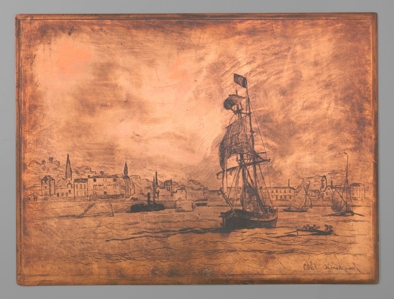 Hafen von Honfleur von Johan Barthold Jongkind (signed by artist)