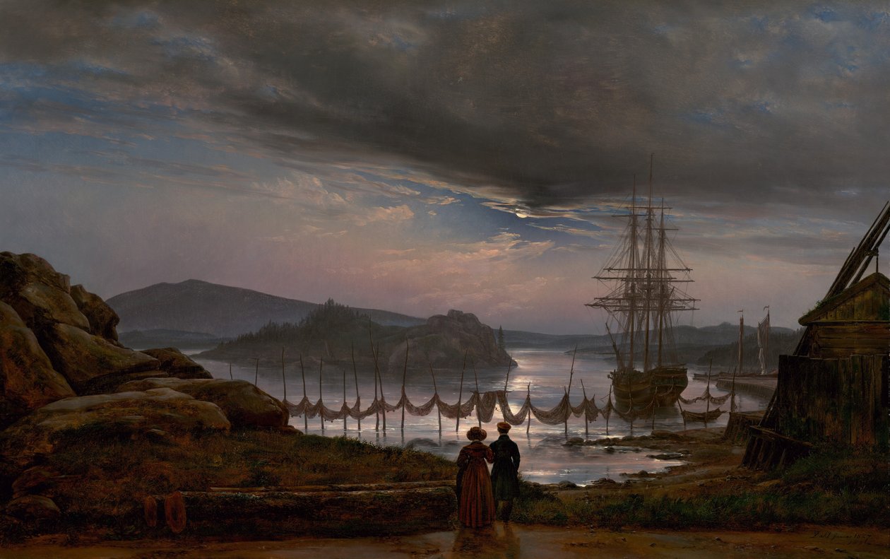 Blick von Vaekero bei Christiania, 1827 von Johan Christian Dahl