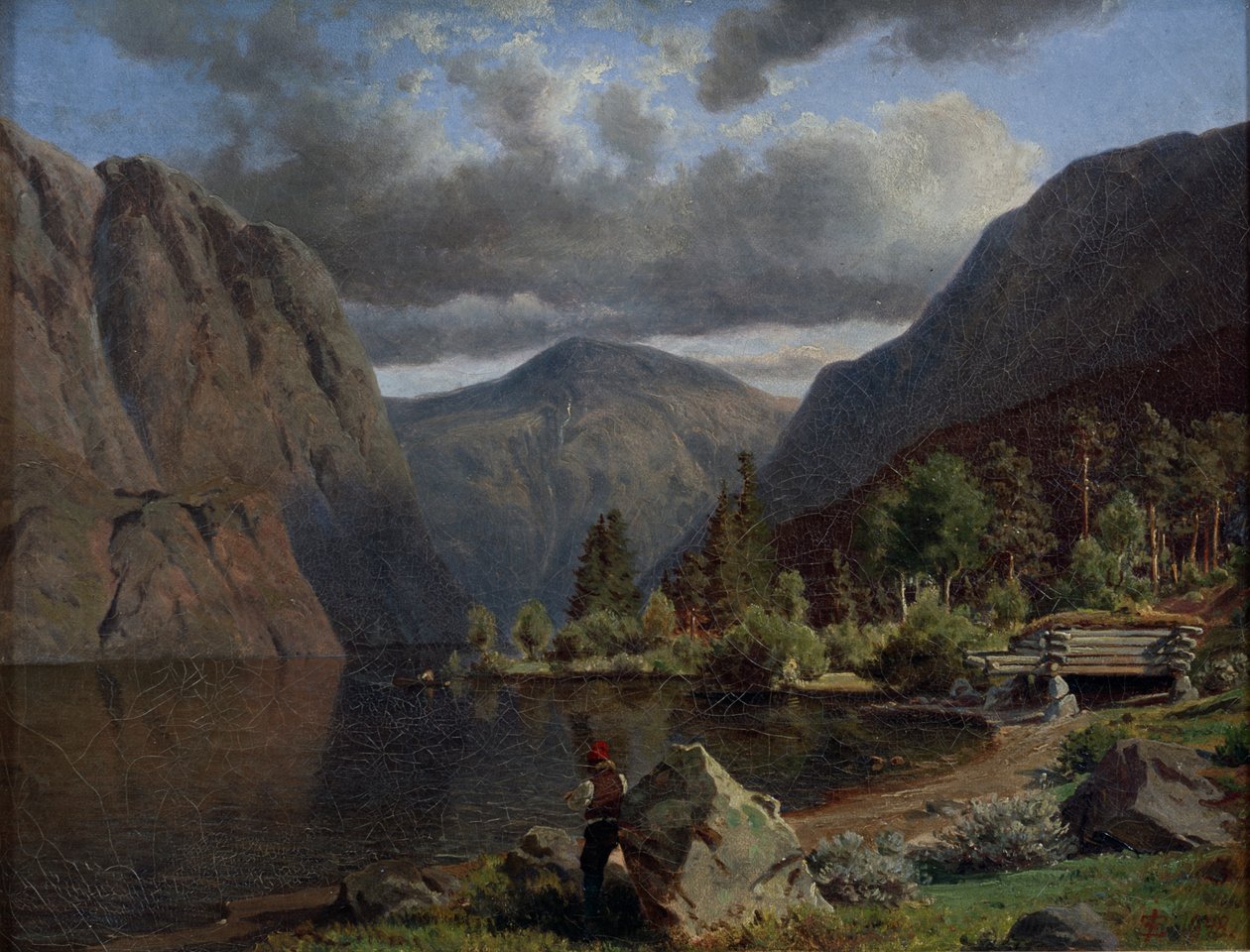 Mann in Fjordlandschaft von Johan Fredrik Eckersberg