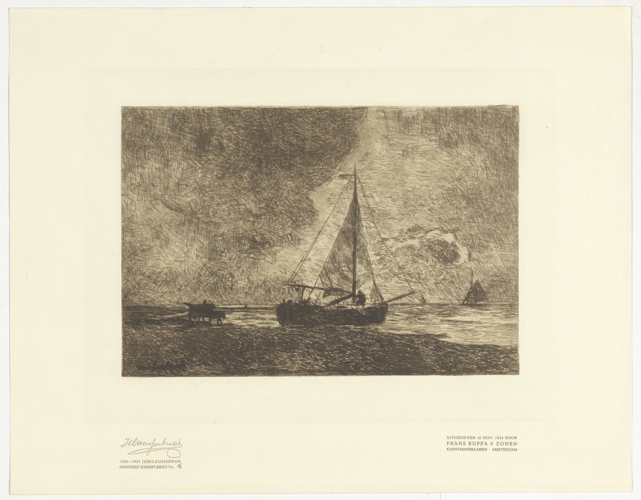 Strandszene mit Segelschiffen von Johan Hendrik Weissenbruch