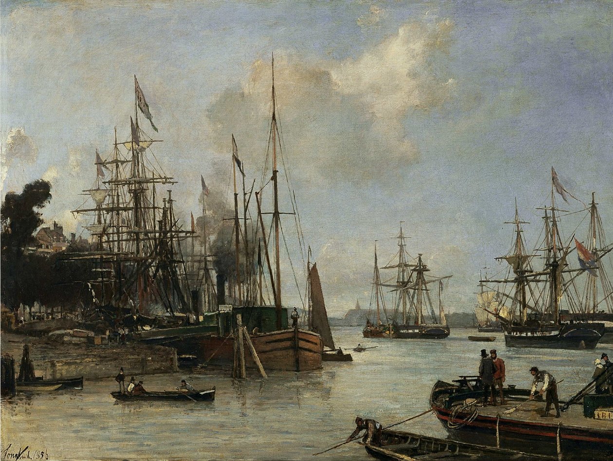 Ansicht des Hafens, Rotterdam von Johan Jongkind