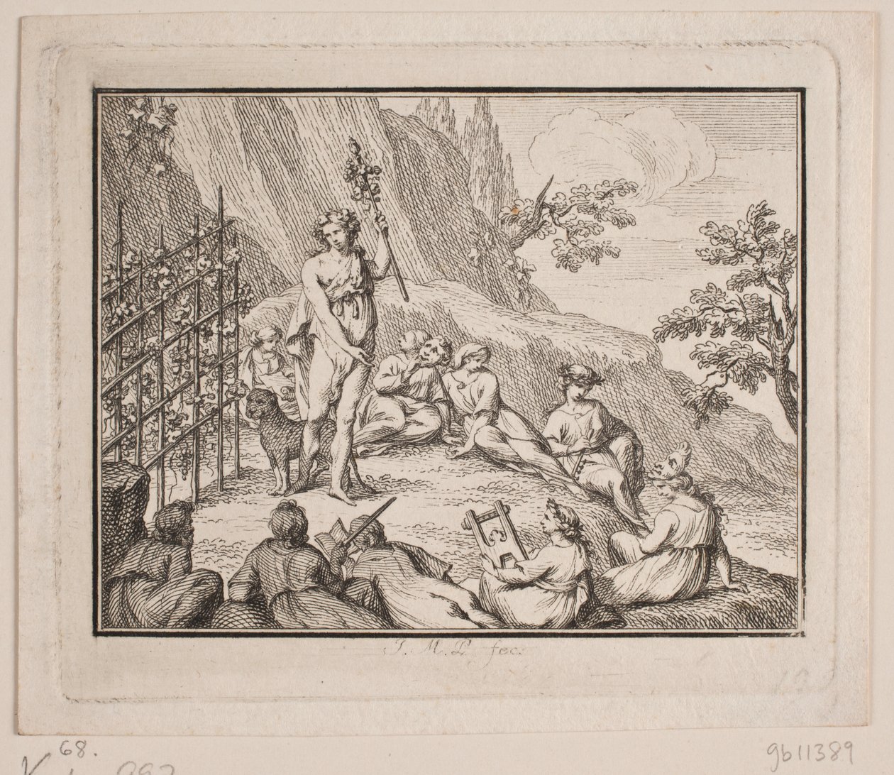 Vignette. Bacchus und die Musen von Johan Martin Preisler
