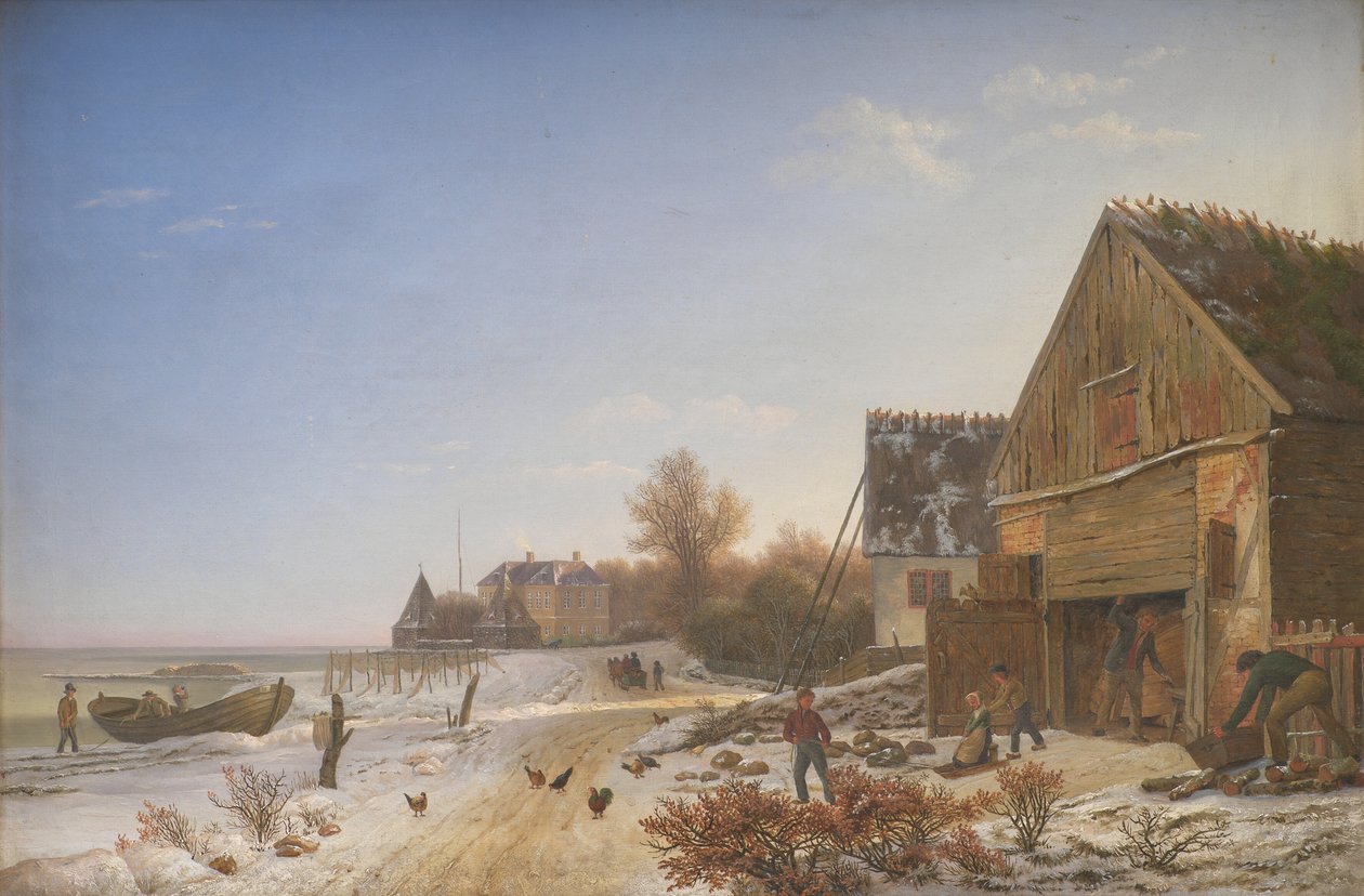 Strandweg bei Vedbæk. Winternachmittag von Johan Stroe