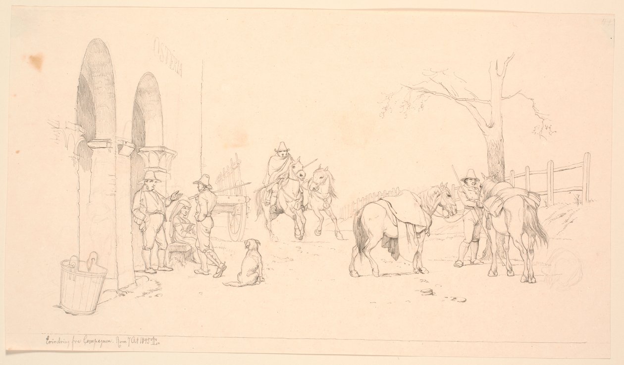Campagnoler vor einer Käserei von Johan Thomas Lundbye