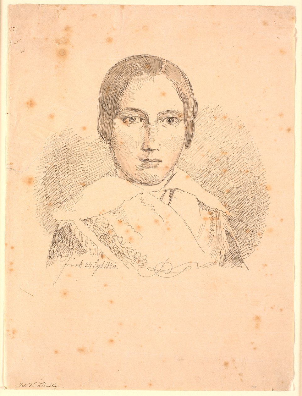Porträt eines jungen Mädchens von Johan Thomas Lundbye