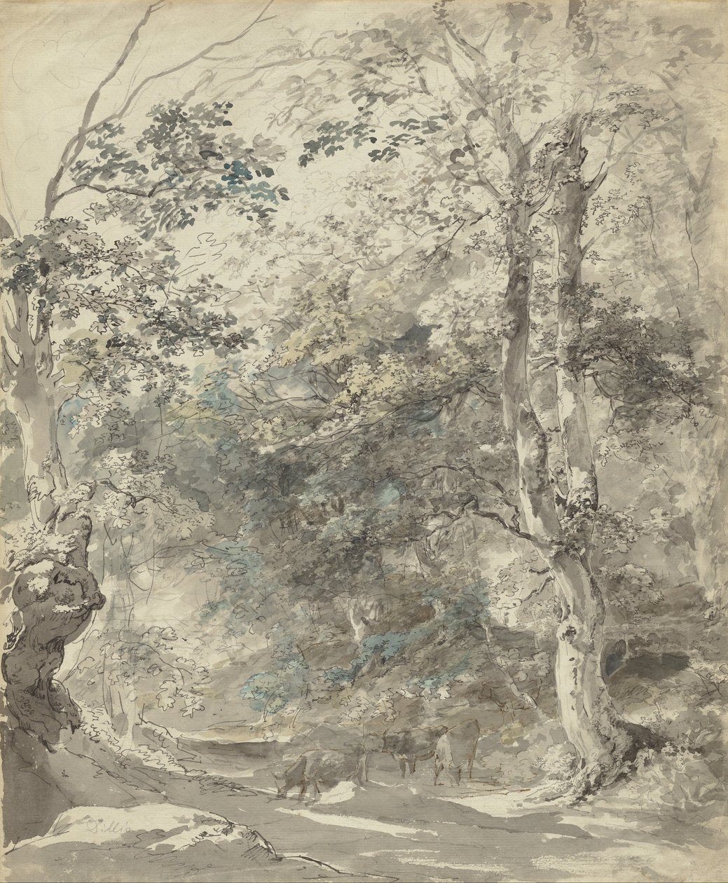 Waldlandschaft mit Kühen von Johann Georg vonm Dillis