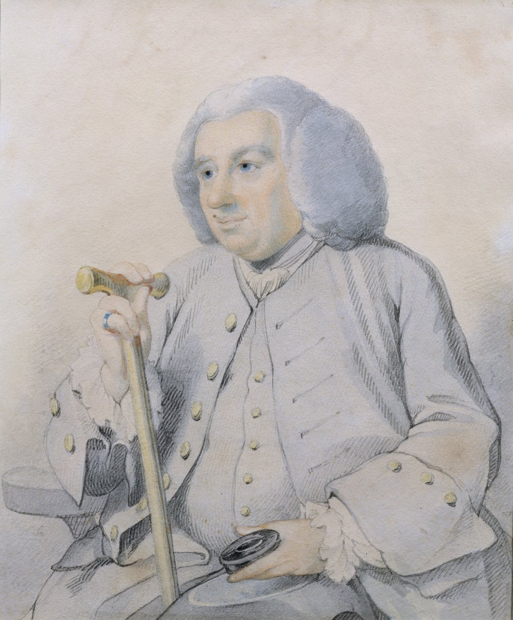 Skizze des Porträts von Andrew Drummond (1688-1769), Gründer der Bank, getötet bei Culloden von Johan Joseph Zoffany
